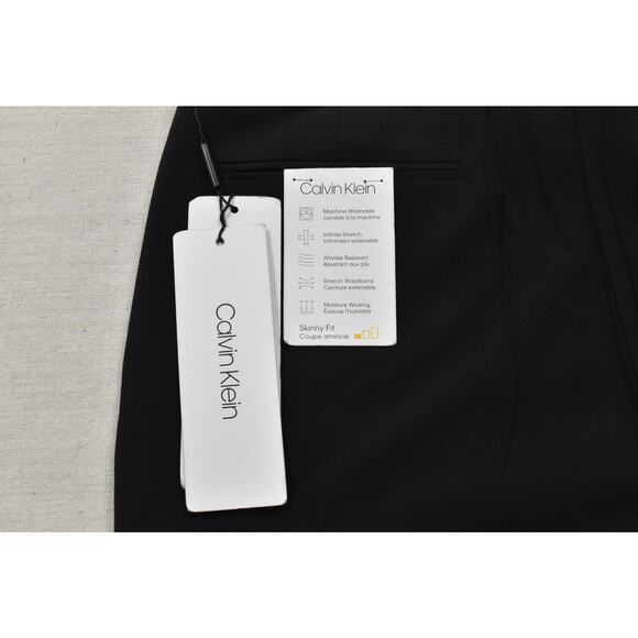 Calvin Klein Men's Black Skinny Fit Dress Pants Size 34x30 Skinny Fit Dress - Picture 7 of 8